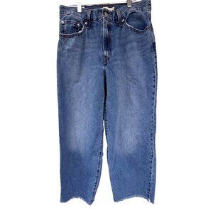 Vintage Levis Baggy Dad Jeans Medium Wash Distressed Hem 28 Waist x 29'